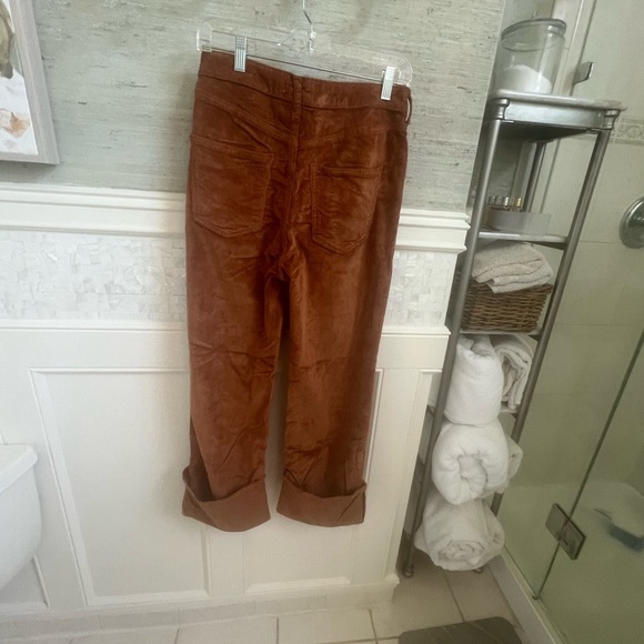 NWT new 28 Anthropologie pilcro Scotty cuffed high rise corduroy pants brown - Picture 8 of 17